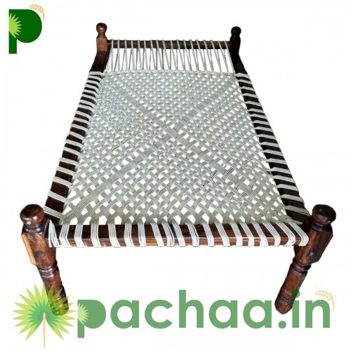 Kayathu Kattil Charpoy Rope Cot - கயித்து கட்டில்  Charpai | Cotton Rope Khatiya Charpai Single Bed Without Storage | Wooden Cot Bed | Khatiya-Khaat