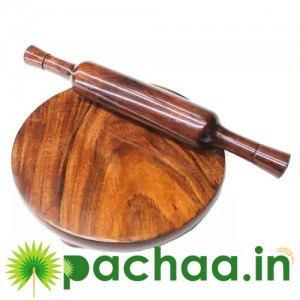 Wooden Roti Roller/Chakla Belan/Rolling Pin Board/Roti Maker/Phulka Maker/Chapati Maker SHEESAM Wooden Chakla for Home & Kitchen. (10 Inch) 