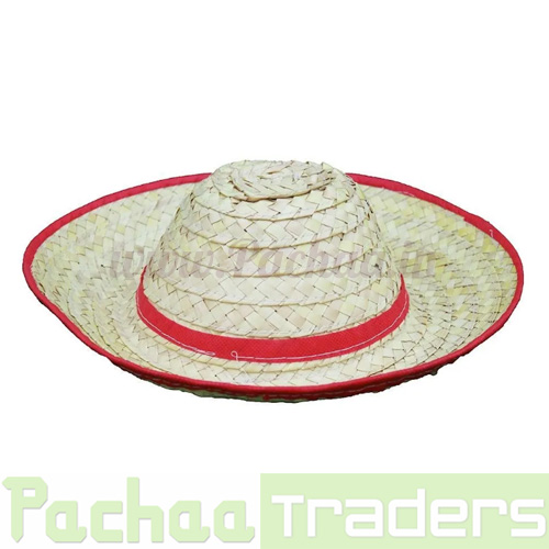 Palm Leaf Round Cowboy Hat Cap 16 Inches (Adult Large) - Panai Olai Thoppi