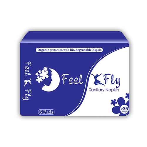 Feel Fly Organic Biodegradable Sanitary Napkins 6 Pads