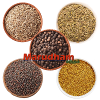 Marudham 5 Spices Bundle Pack (Black Pepper, Cumin Seeds, Fennel Seeds, Mustard, Fenugreek) 100g Each